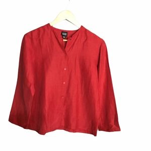 Eileen Fisher Button Long Sleeve Silk